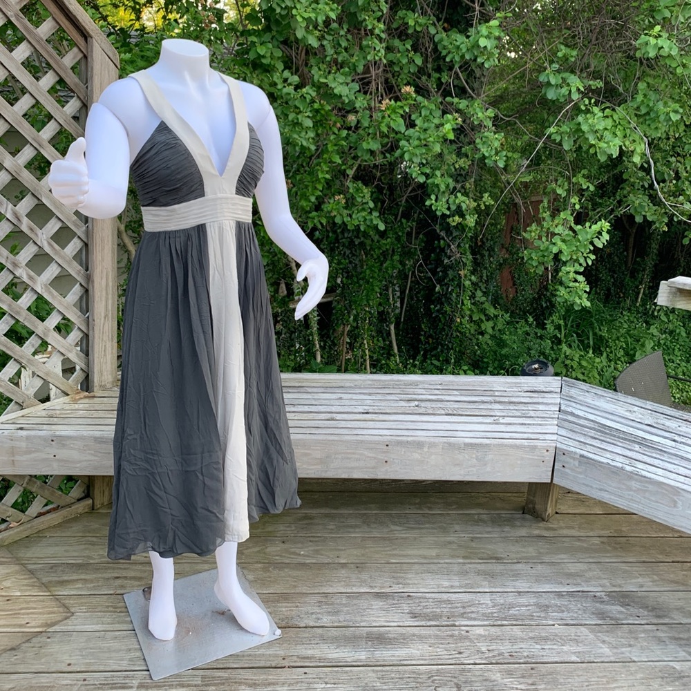 Slate Grey with soft grey party dress